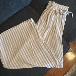 Torrid Cream and White Striped Wide Leg Pants